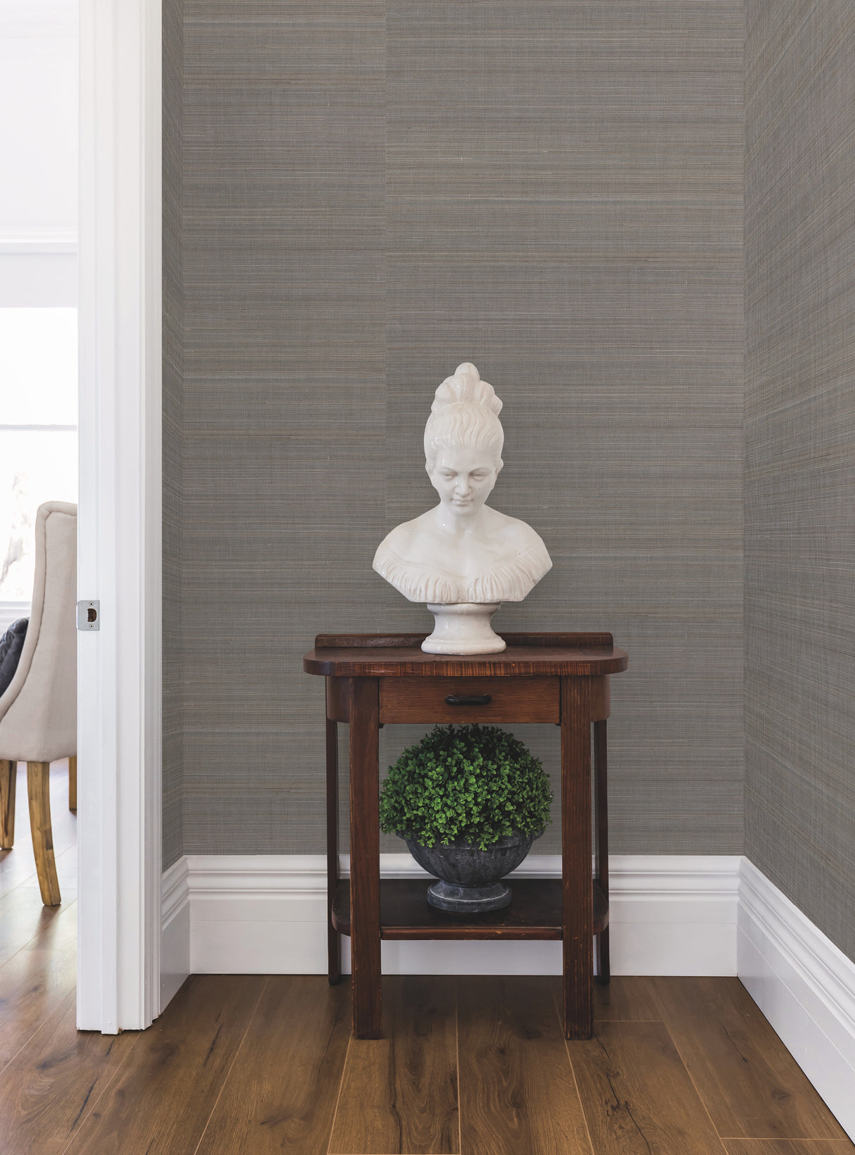 York GL0504 Abaca Weave Black Wallpaper