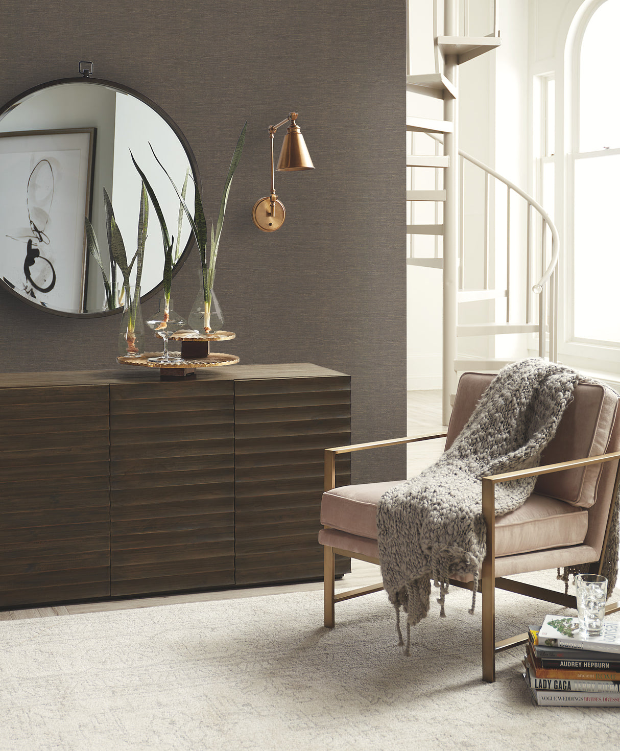 York GL0511N Essence Brown Metallic Wallpaper