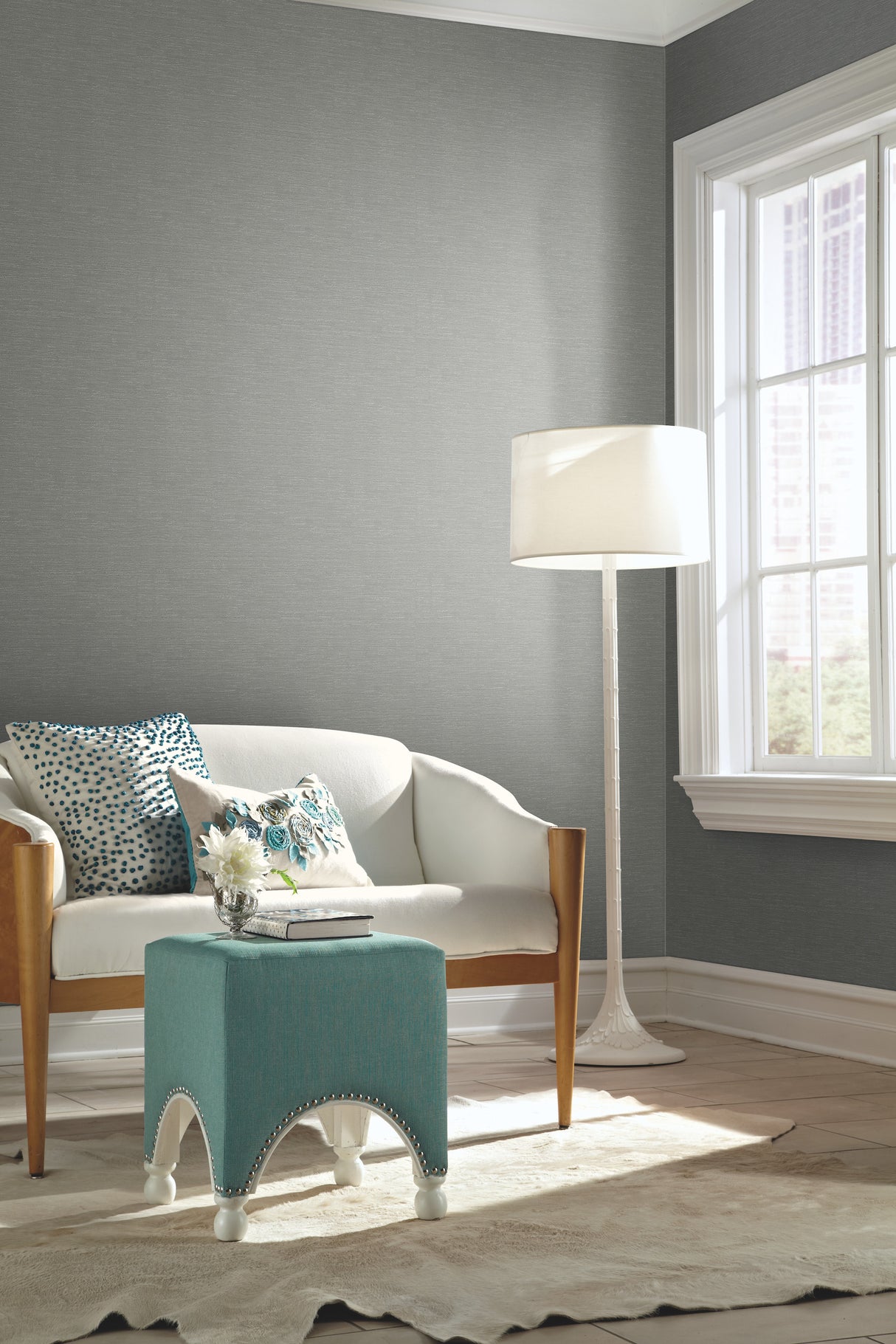 York GL0513N Essence Blue Metallic Wallpaper