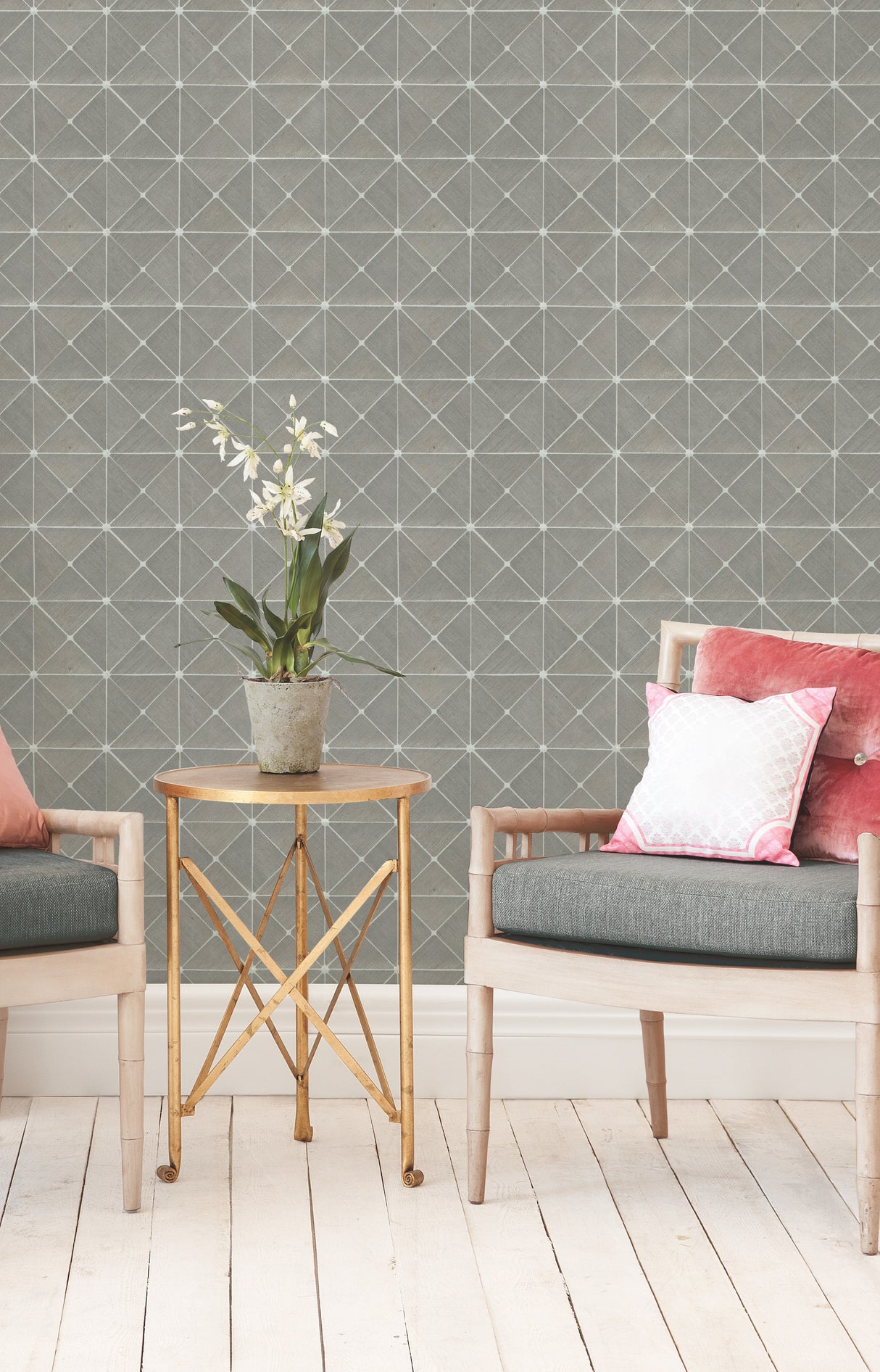 York GM7506 Dazzling Diamond Sisal Grasscloth Grey Wallpaper