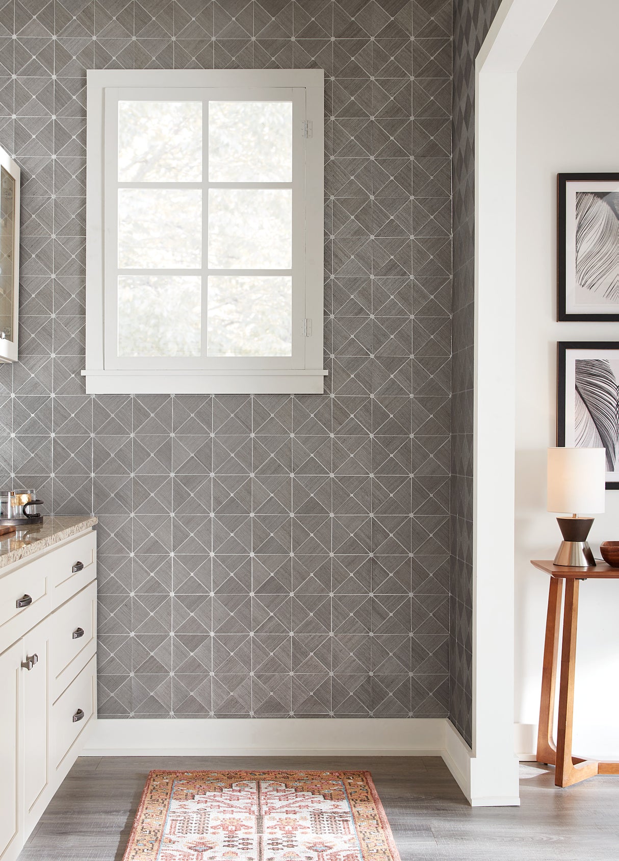 York GM7506 Dazzling Diamond Sisal Grasscloth Grey Wallpaper