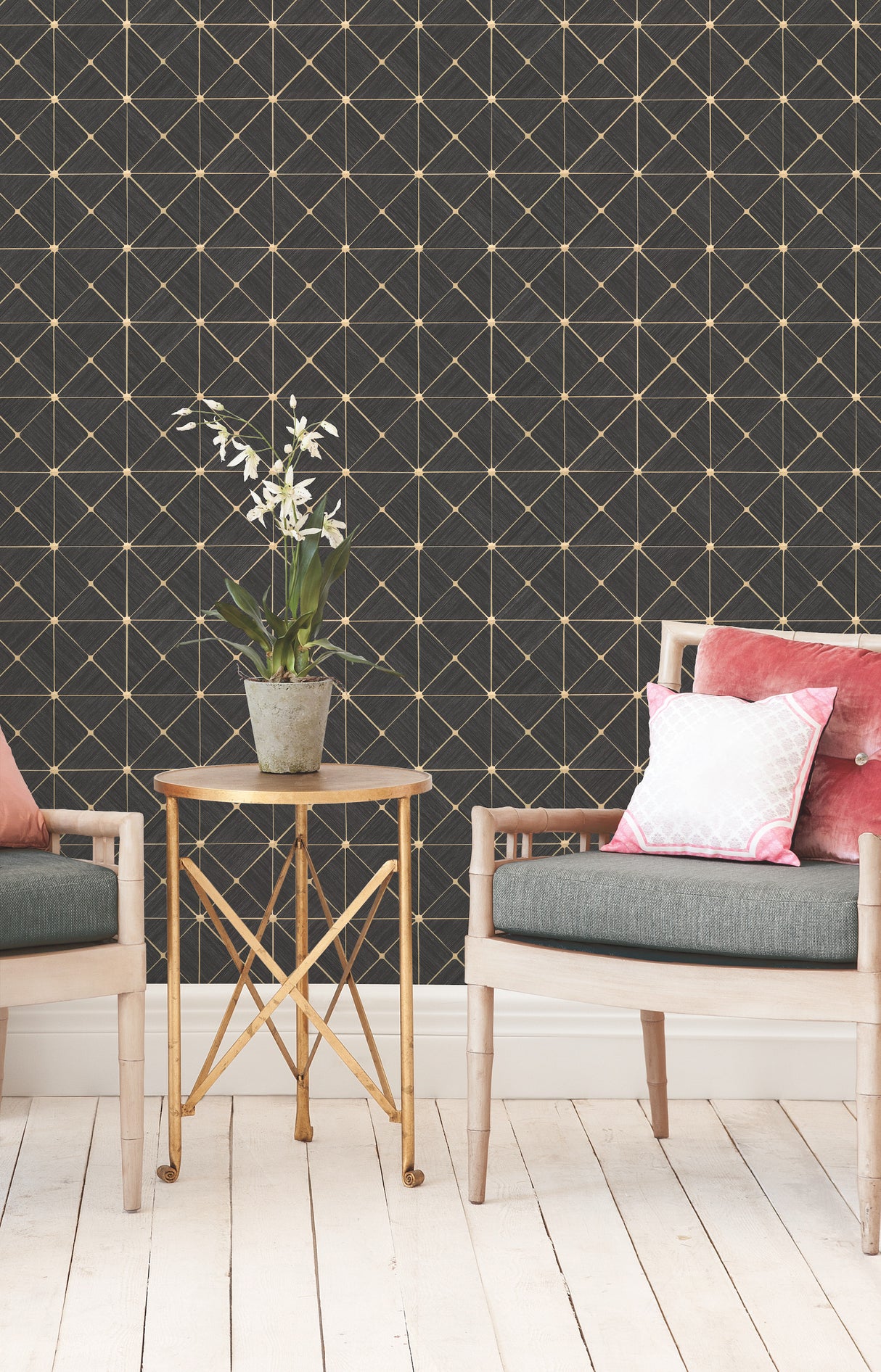 York GM7507 Dazzling Diamond Sisal Grasscloth Gold Wallpaper