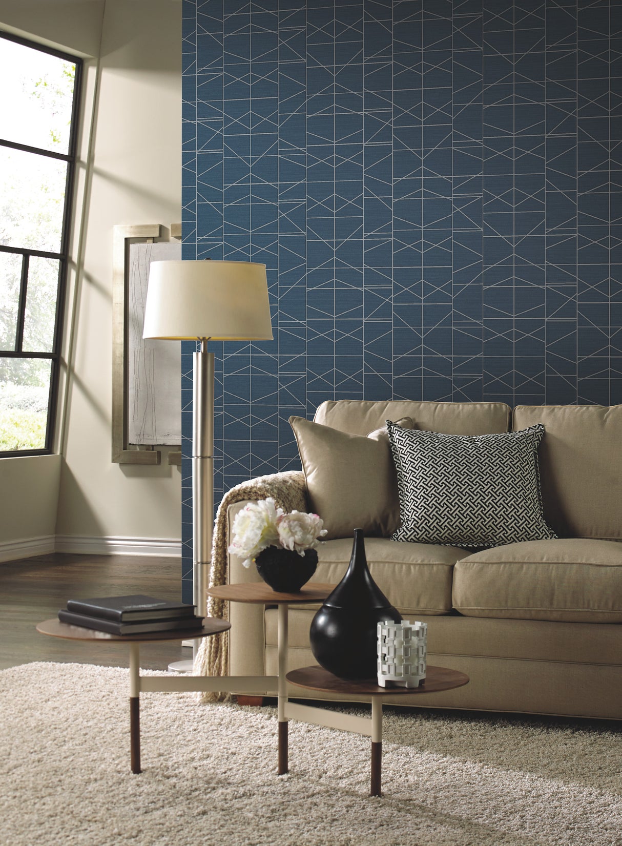 York GM7545 Modern Perspective Silver Wallpaper