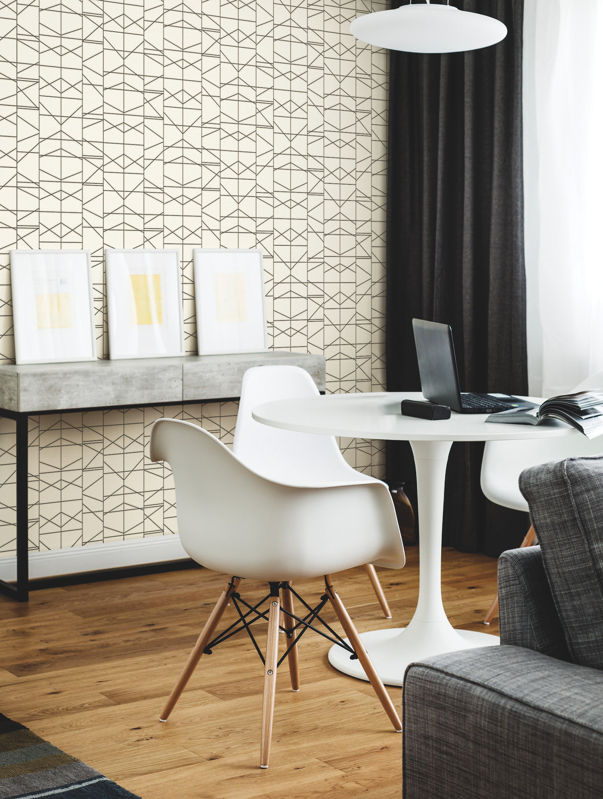 York GM7546 Modern Perspective Black Wallpaper