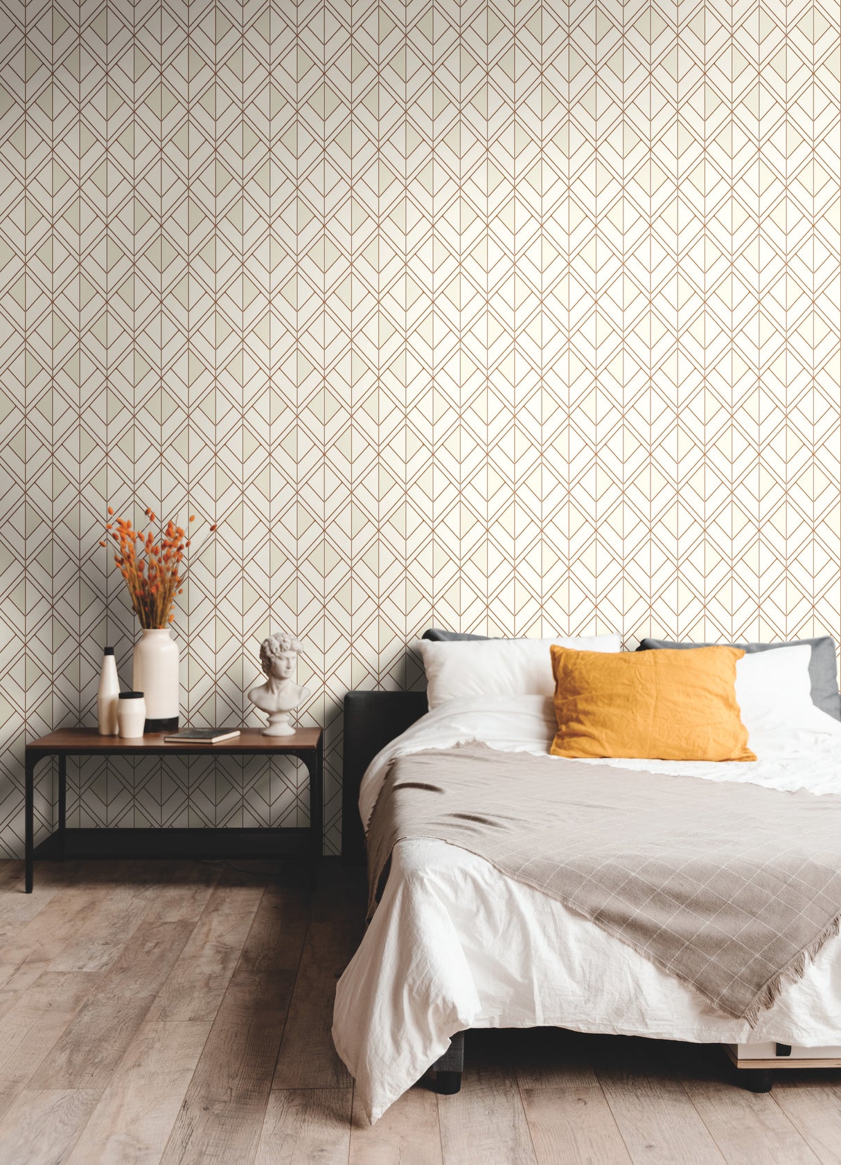 York GM7551 Diamond Shadow Orange Wallpaper