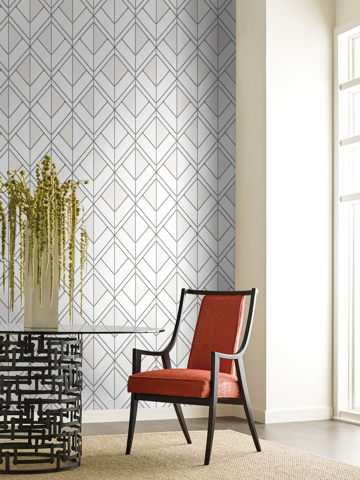 York GM7552 Diamond Shadow White Wallpaper