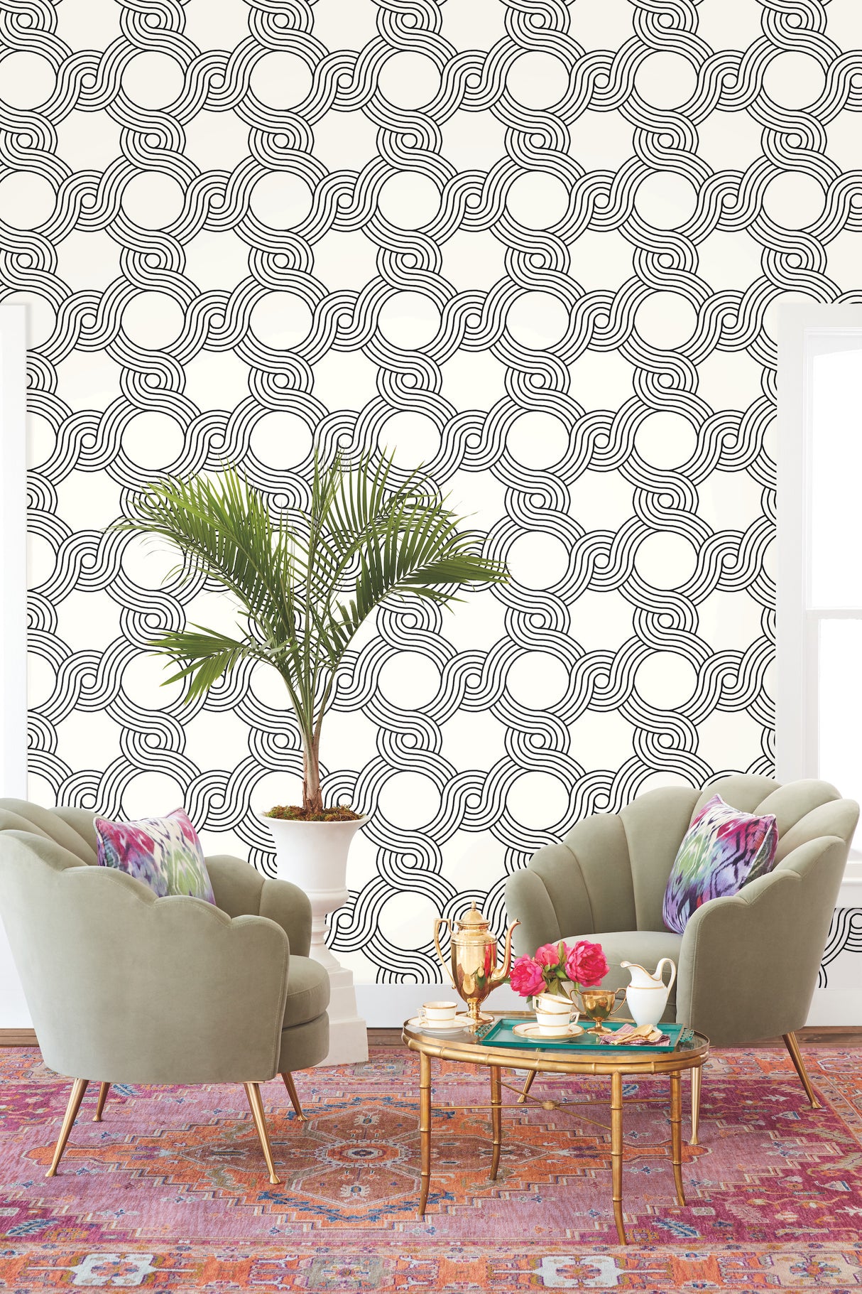 York GM7596 The Twist Black Wallpaper