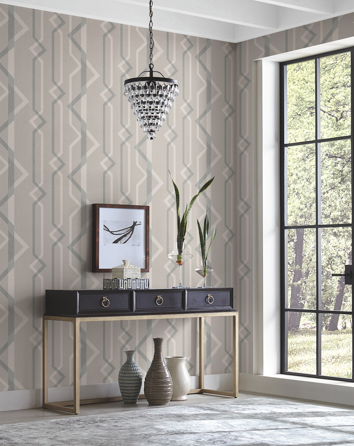 York GM7602 Shape Shifter Beige Wallpaper