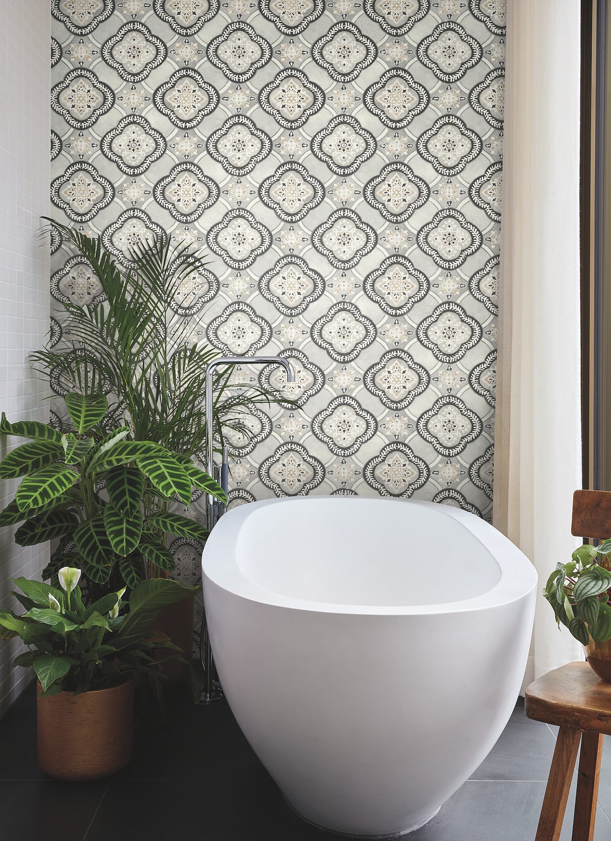 York GO8213 Garden Trellis Onyx Wallpaper