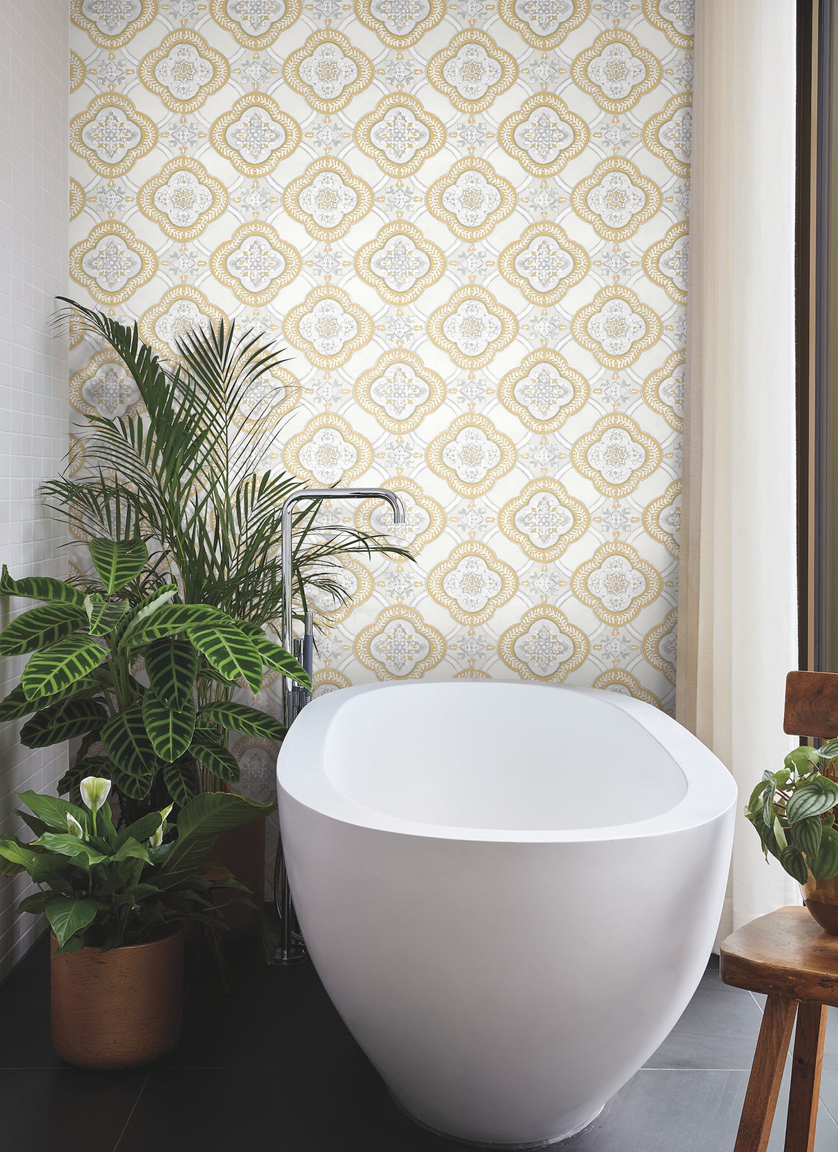 York GO8215 Garden Trellis Ochre Wallpaper