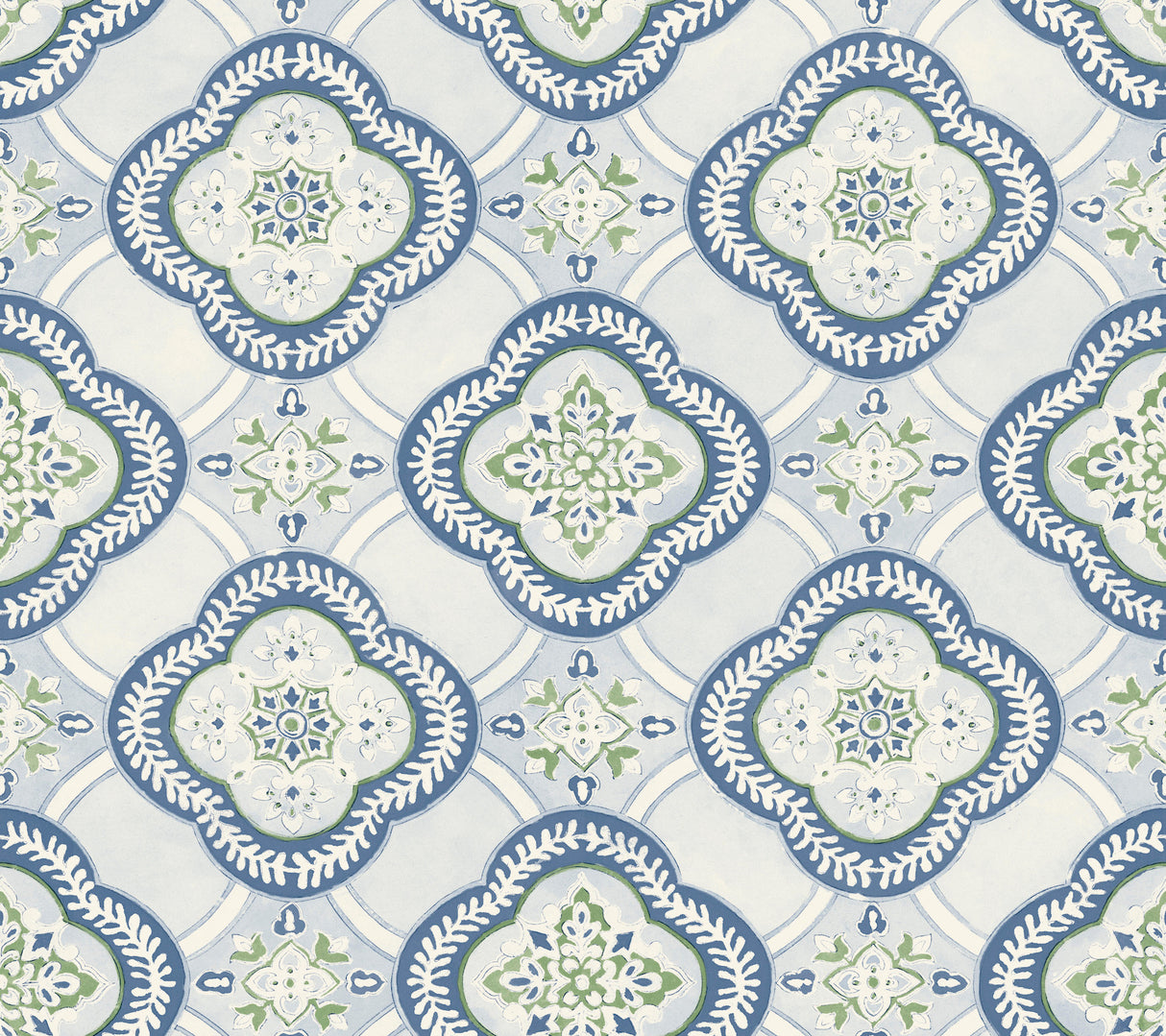 York GO8216 Garden Trellis Cobalt Wallpaper