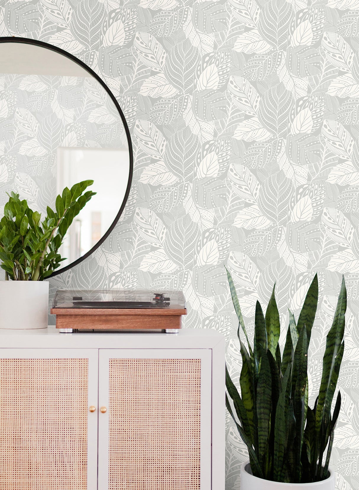 York GO8223 Vinca Grey Wallpaper