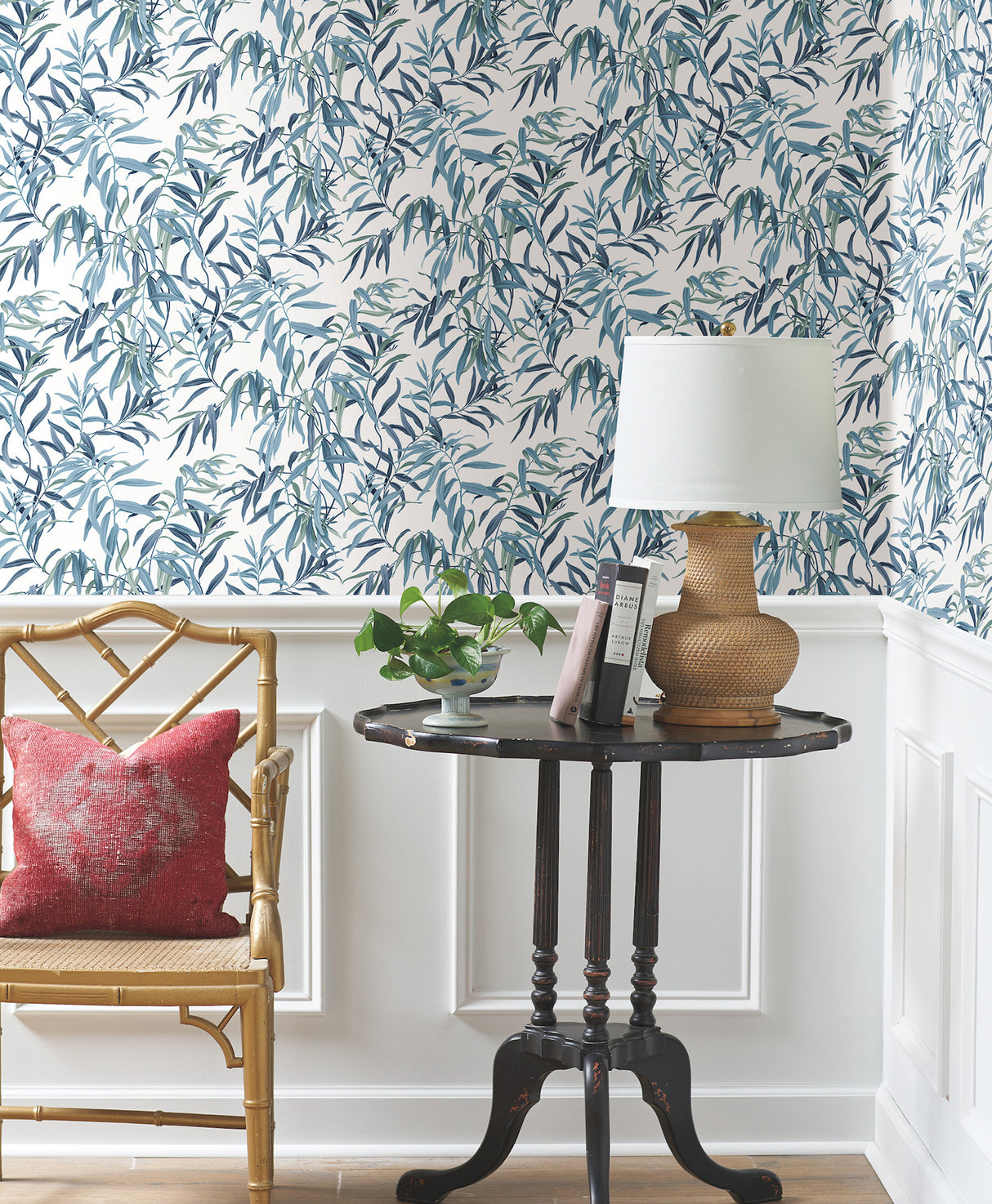 York GO8242 Willow Grove Sky Blue Wallpaper