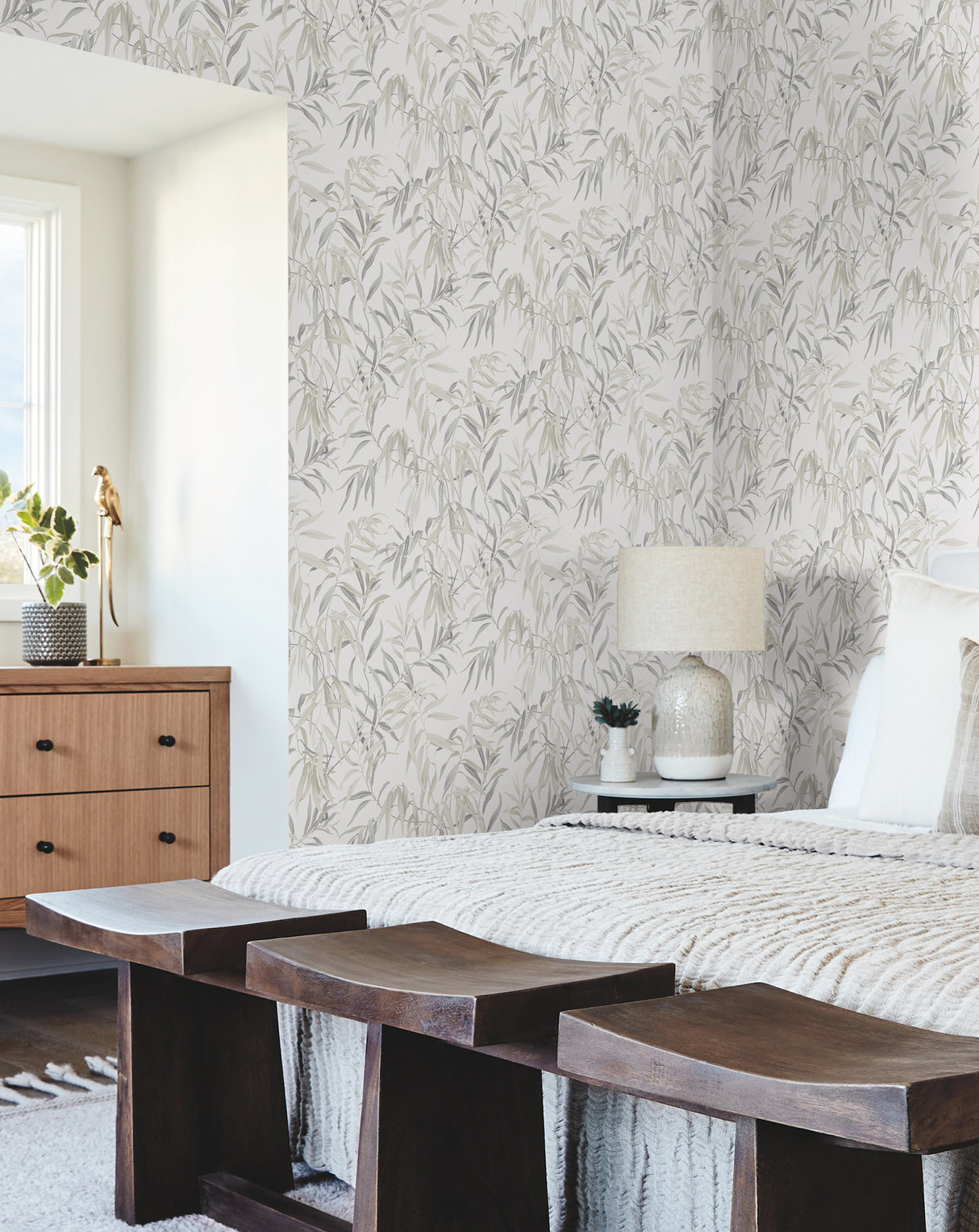 York GO8243 Willow Grove Sand Wallpaper