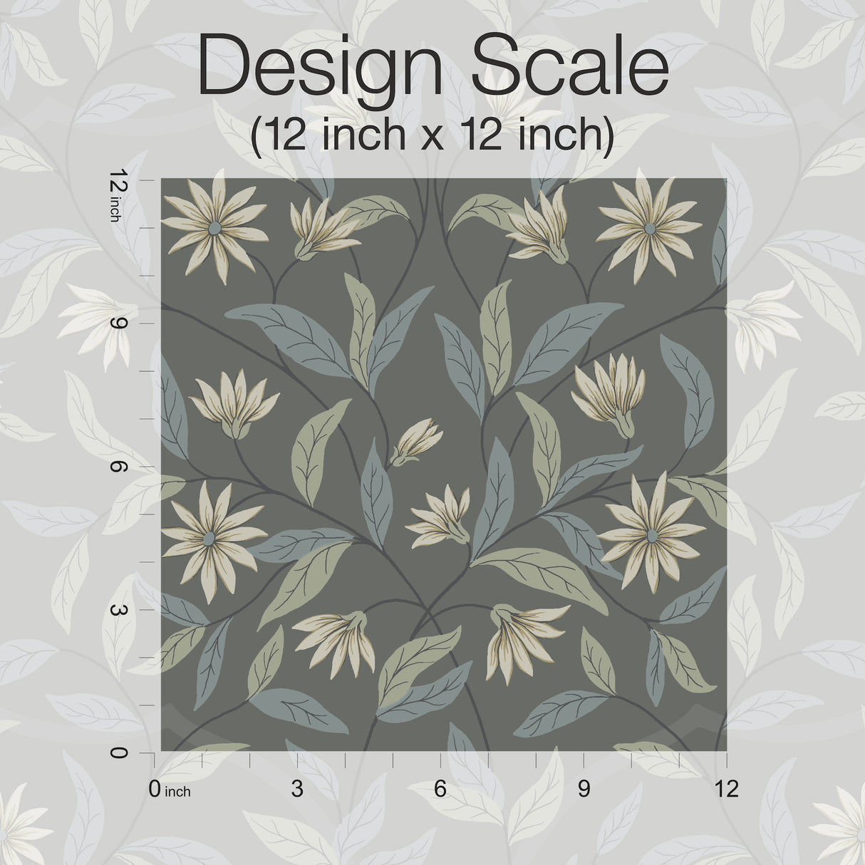 York GO8256 Jasmine Charcoal Wallpaper