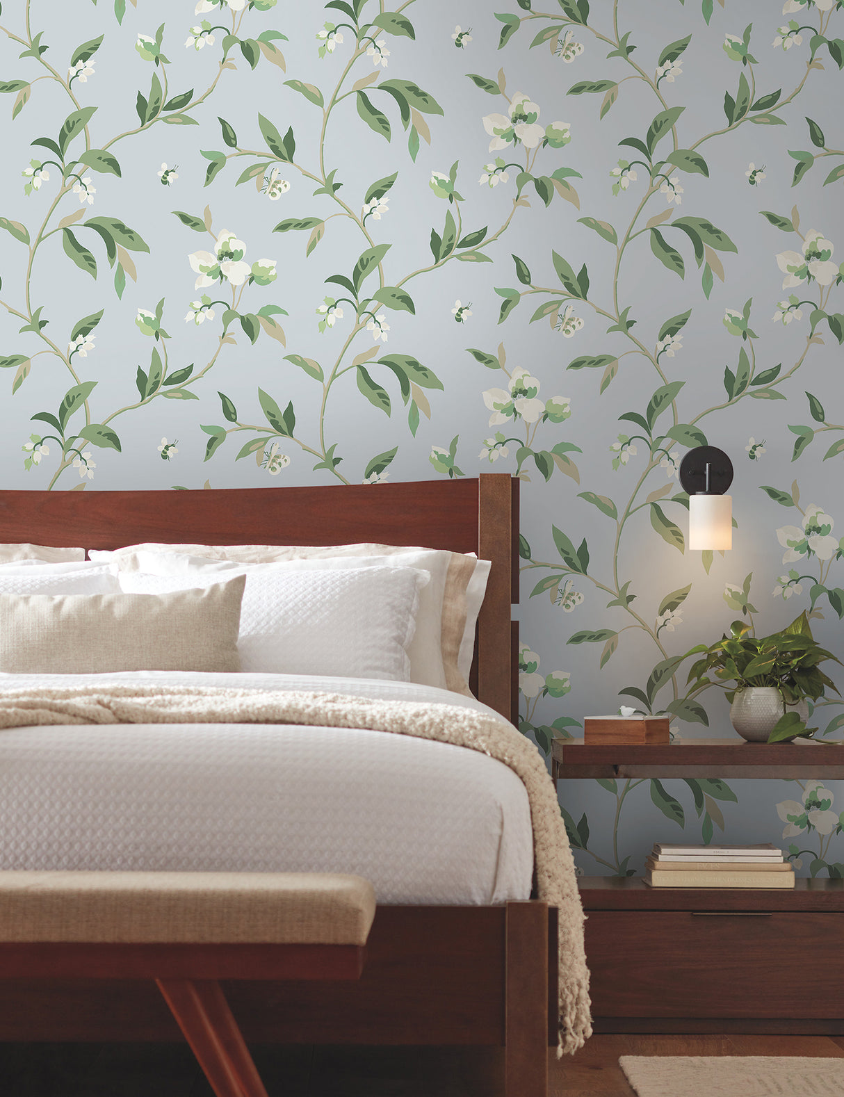 York GO8282 Springtime Blue & Green Wallpaper
