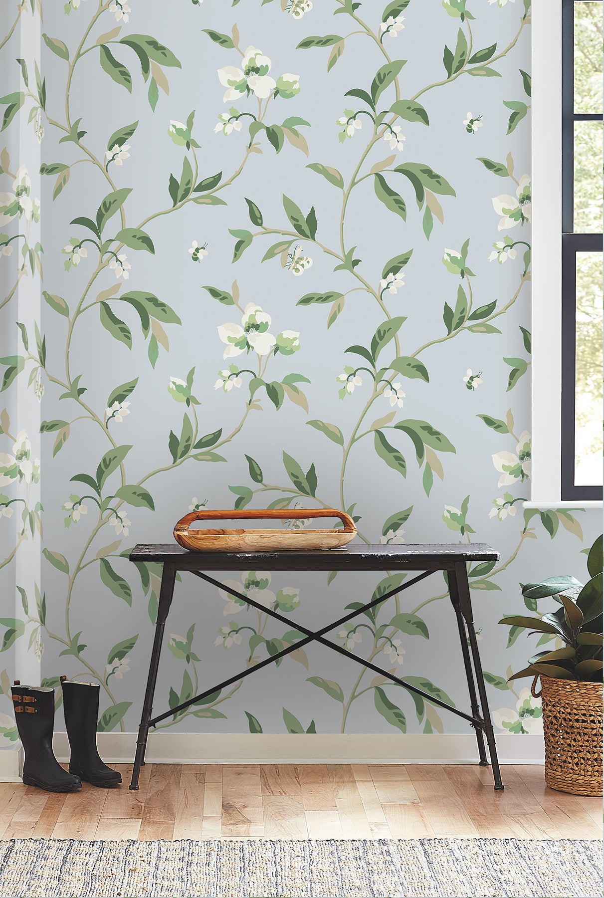 York GO8282 Springtime Blue & Green Wallpaper
