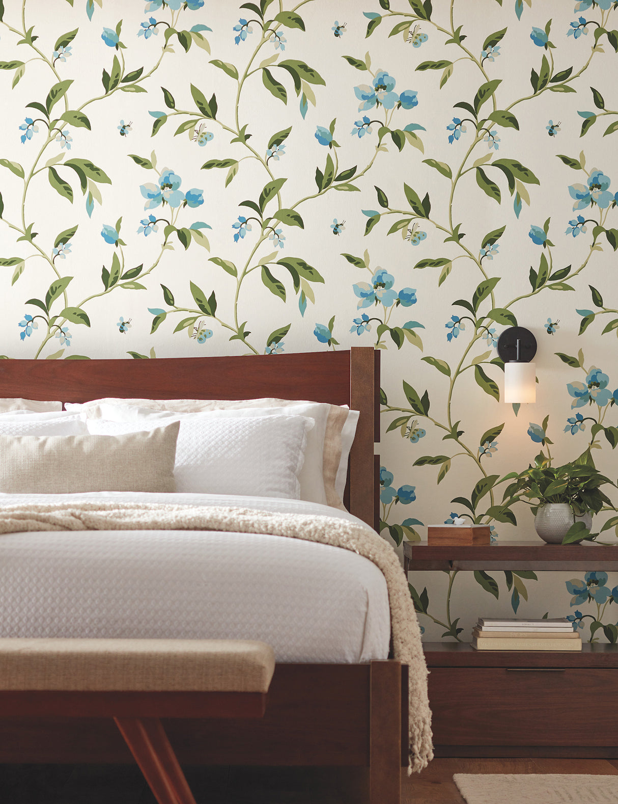 York GO8283 Springtime Blue & Green Wallpaper