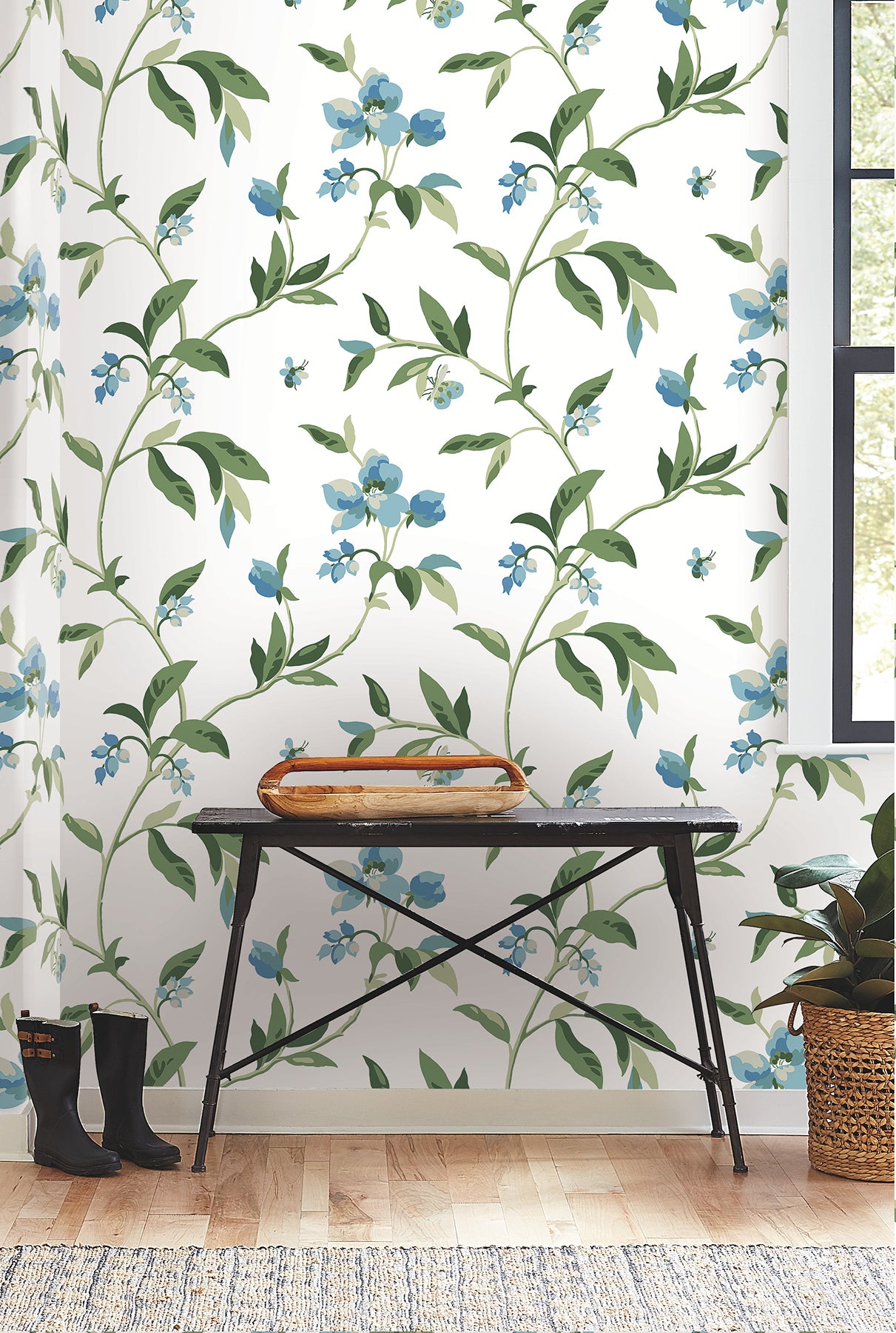 York GO8283 Springtime Blue & Green Wallpaper