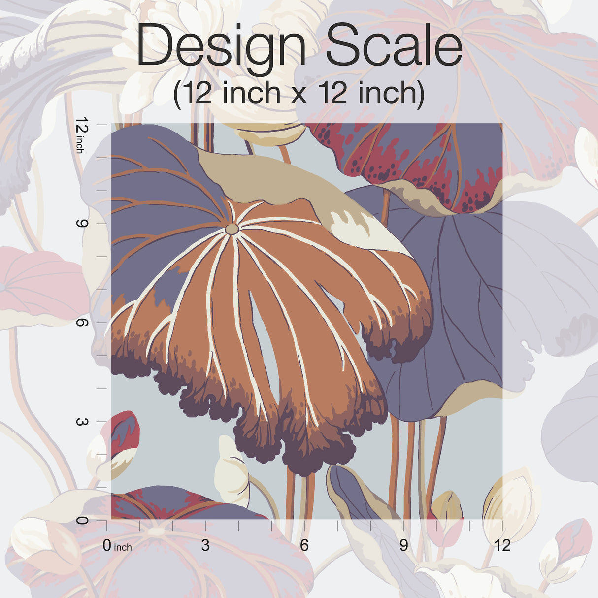 York GO8291 Lotus Pond Purple & Pink Wallpaper