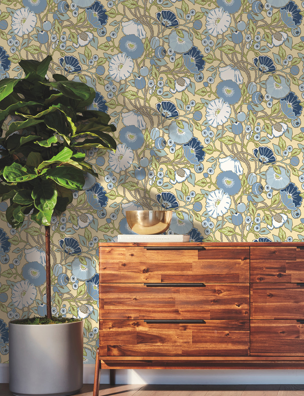 York GO8311 Vincent Poppies Sunflower Wallpaper