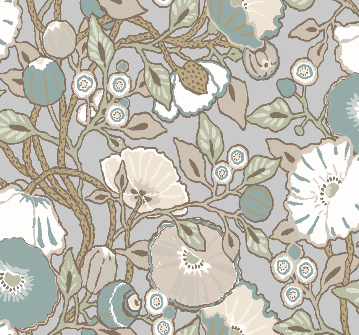 York GO8313 Vincent Poppies Heather Wallpaper