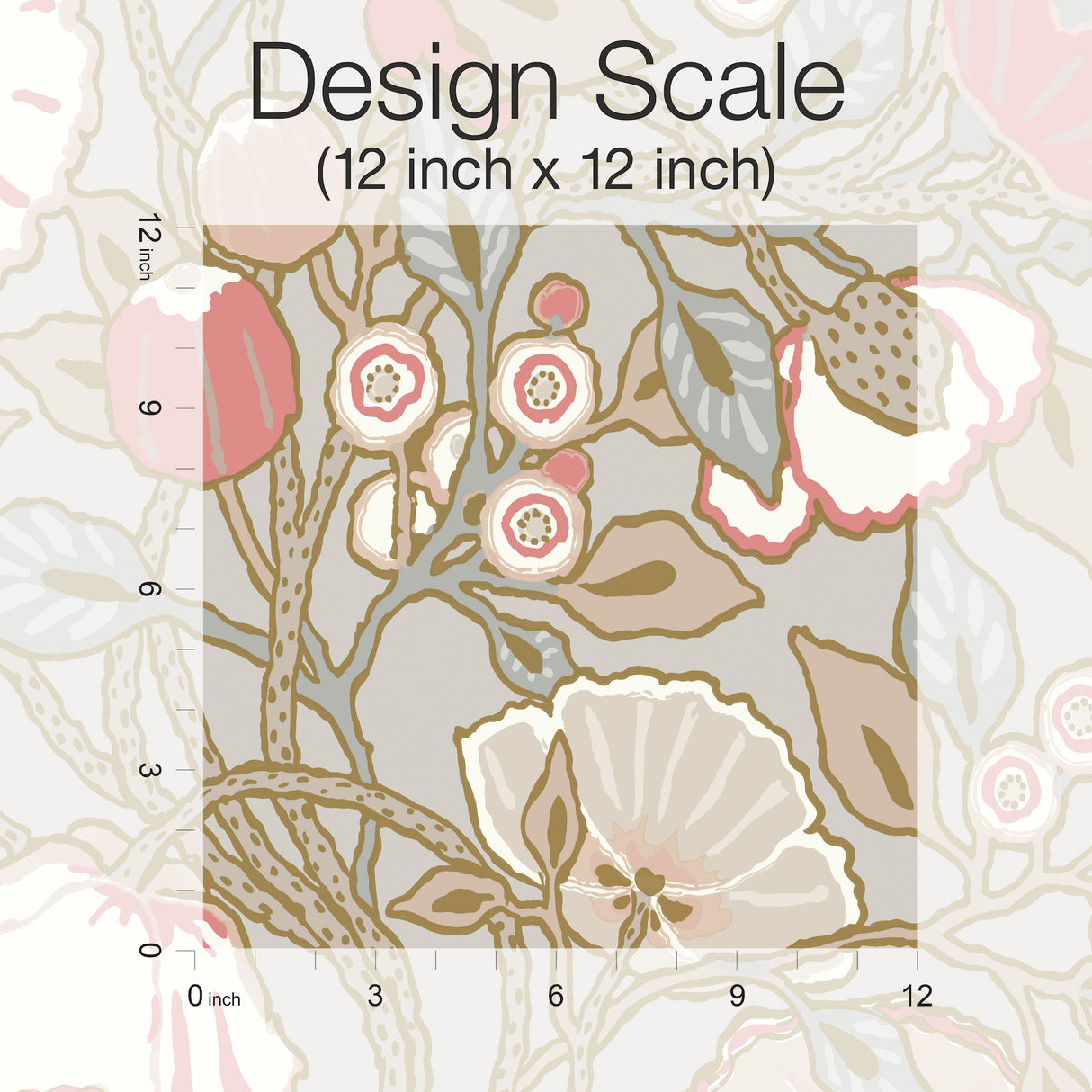 York GO8314 Poppies Grey & Pink Metallic Wallpaper