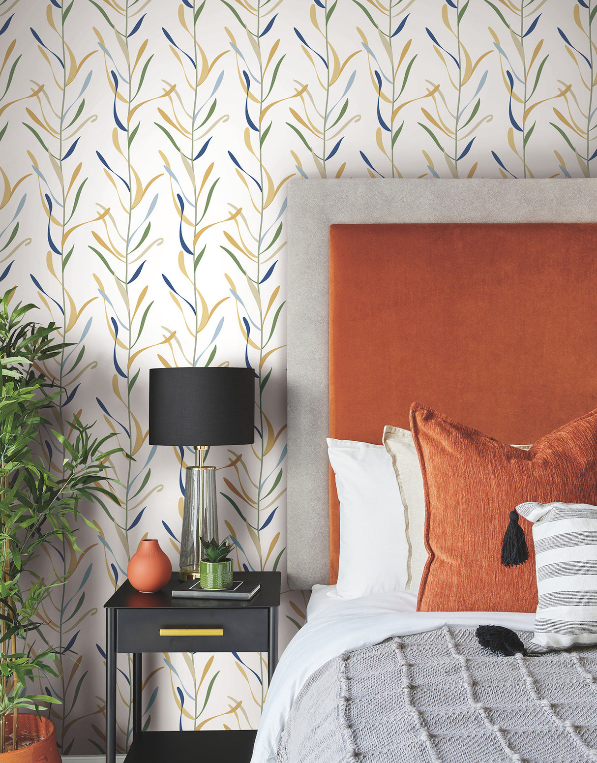 York GO8325 Chloe Vine Ochre Wallpaper