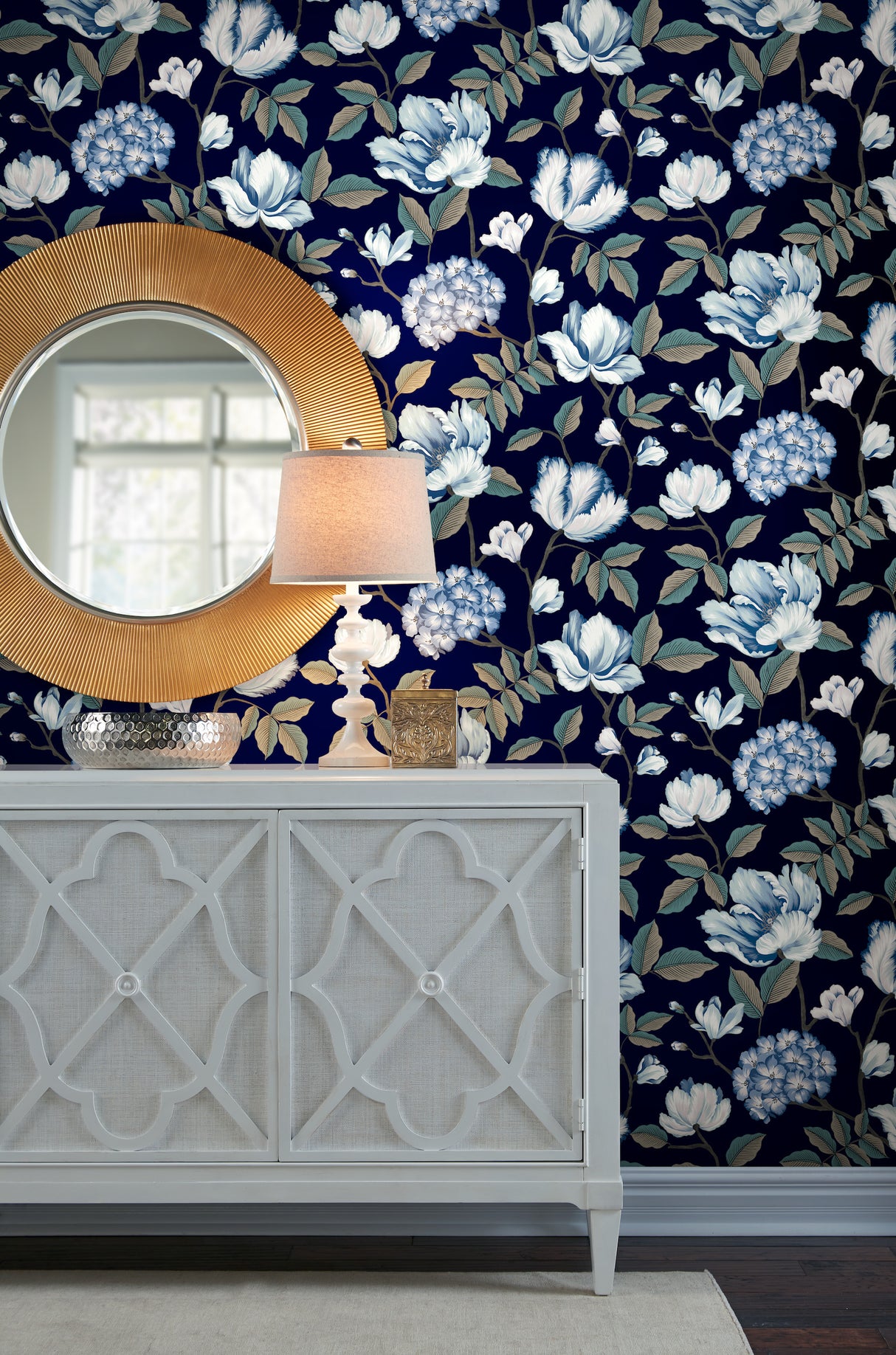 York GR5902 Morning Garden Navy Wallpaper