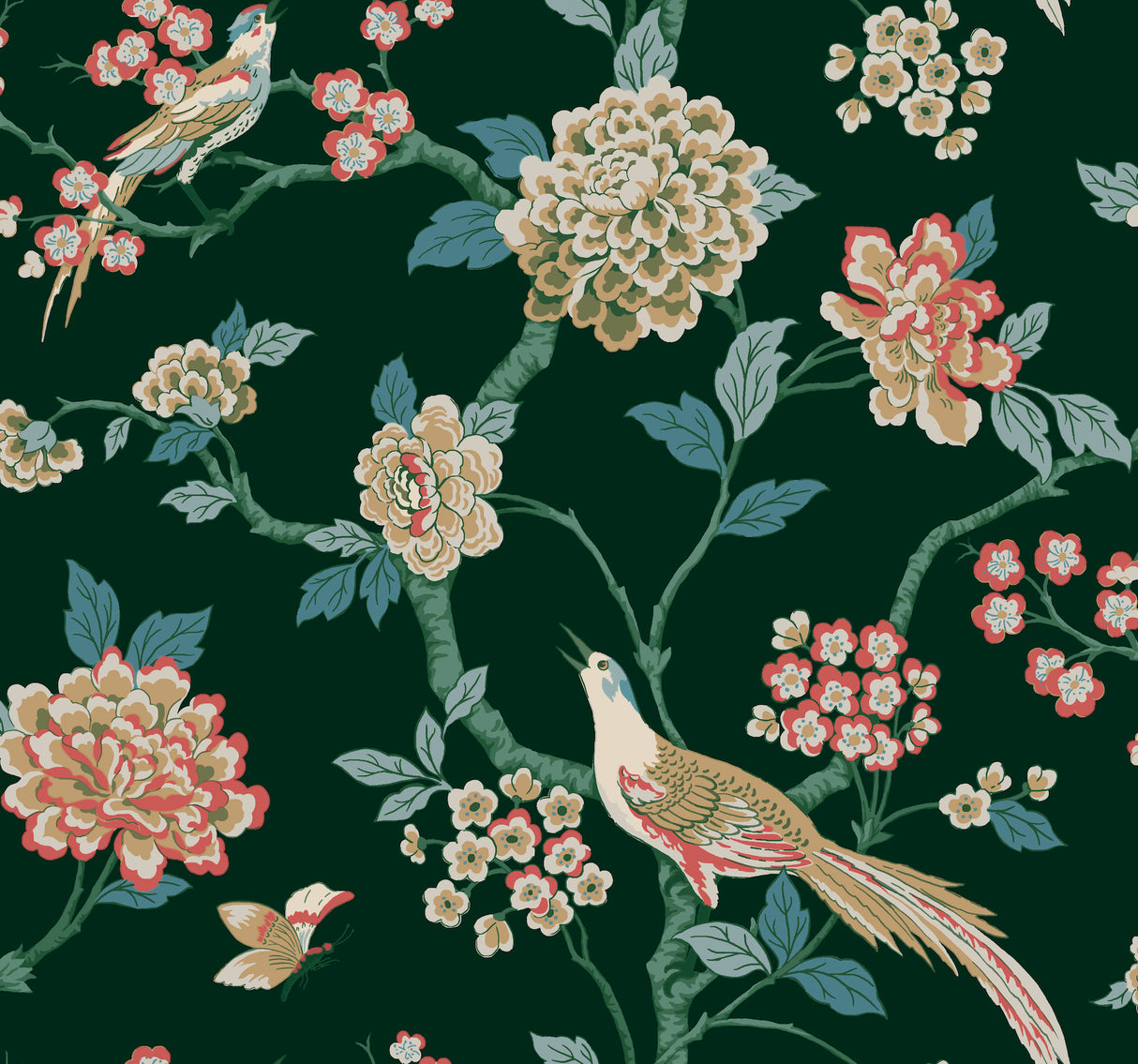 York GR5931 Fanciful Dark Green Wallpaper