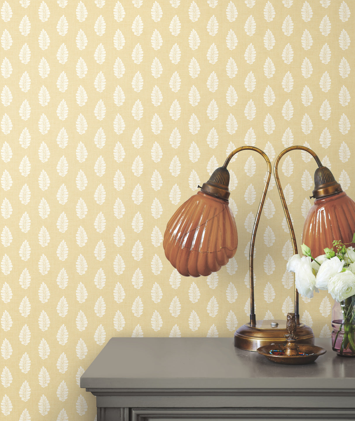 York GR5961 Leaf Pendant Yellow Wallpaper