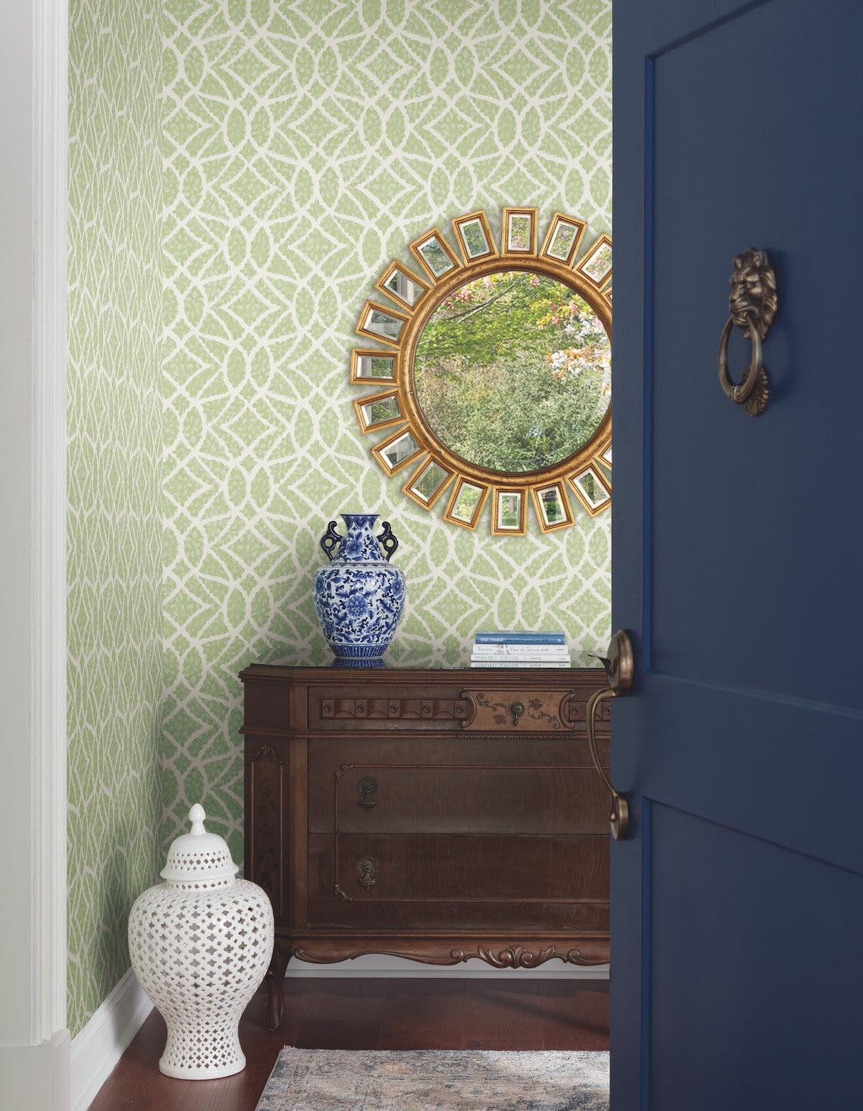 York GR5971 Boxwood Garden Light Green Wallpaper