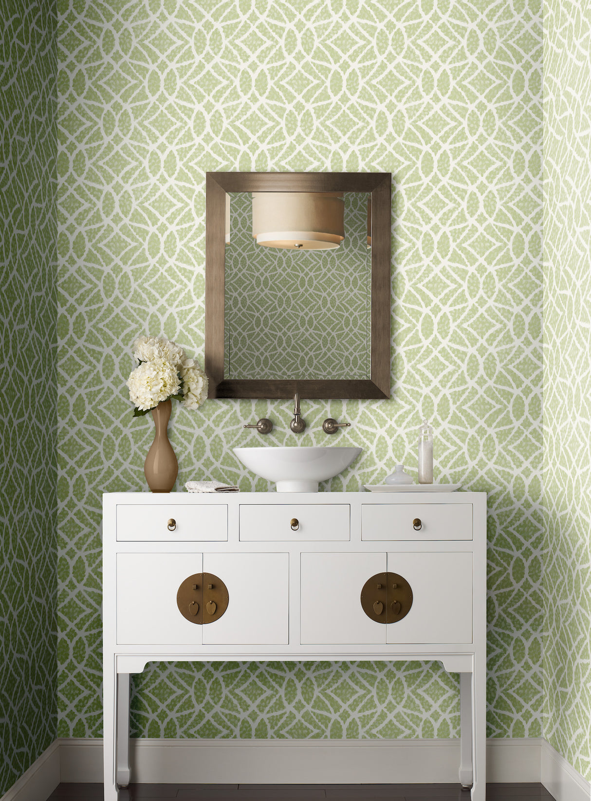 York GR5971 Boxwood Garden Light Green Wallpaper
