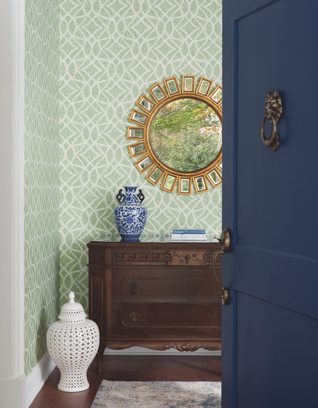 York GR5972 Boxwood Garden Green Wallpaper