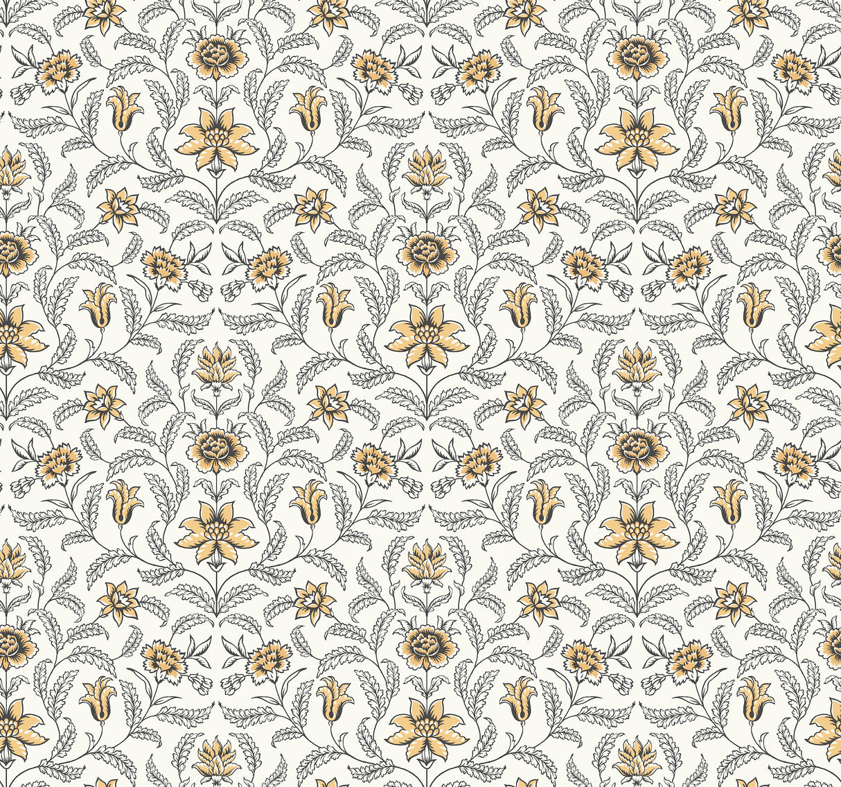 York GR5983 Vintage Blooms Yellow Wallpaper