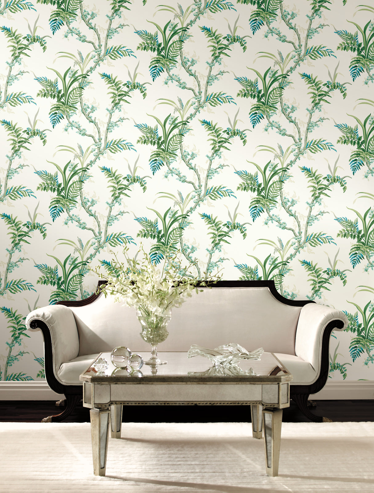 York GR5991 Enchanted Fern Blue & Green Wallpaper
