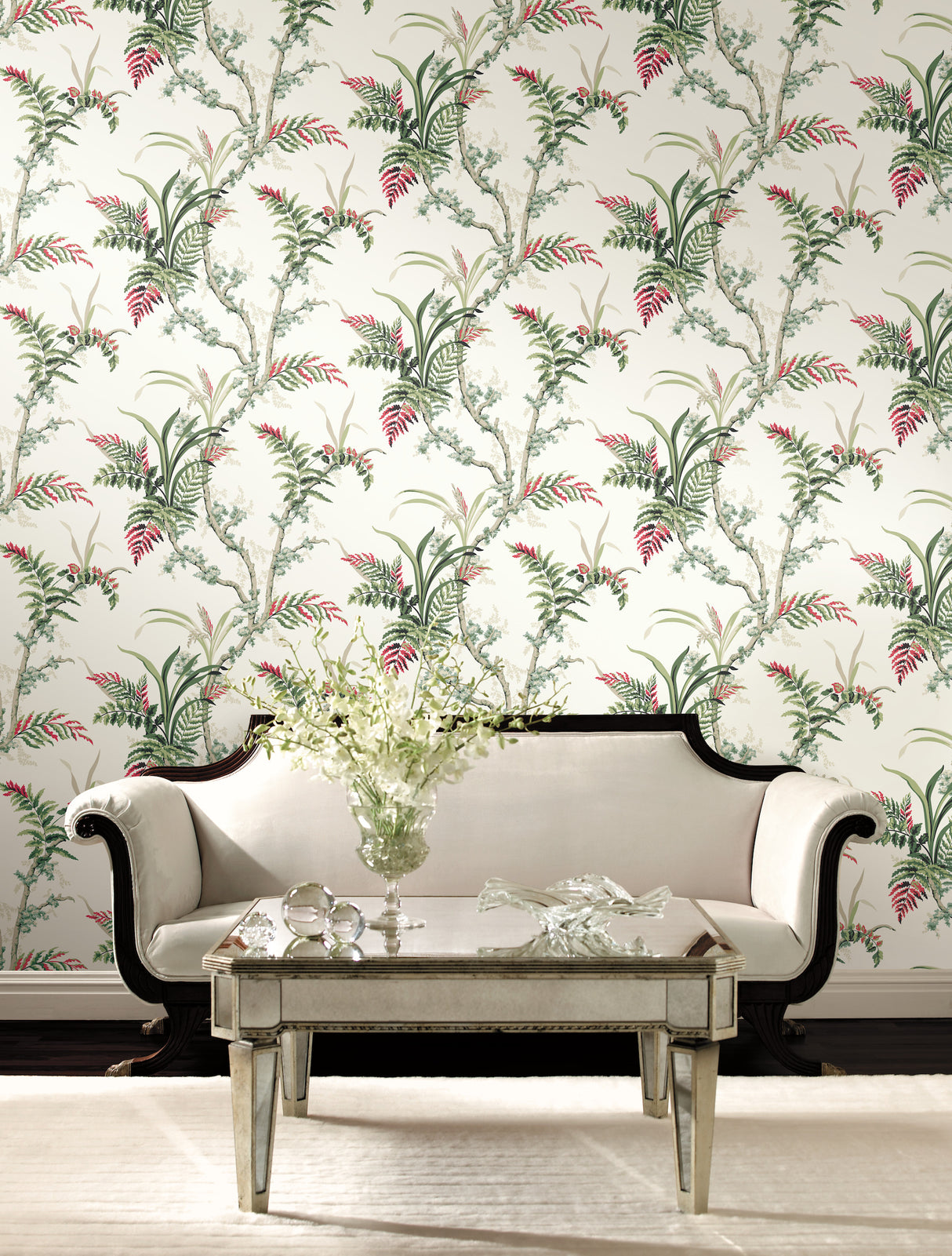 York GR5993 Enchanted Fern Green & Red Wallpaper