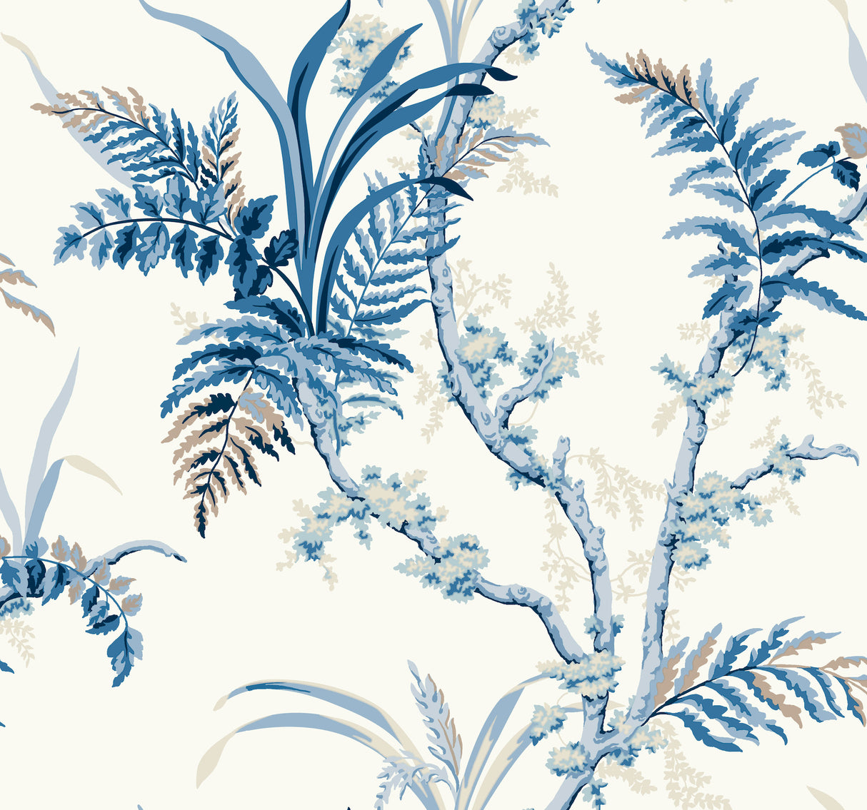 York GR5994 Enchanted Fern Blue Wallpaper