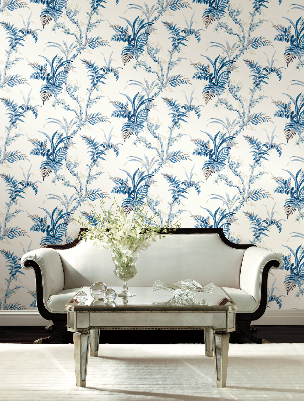 York GR5994 Enchanted Fern Blue Wallpaper