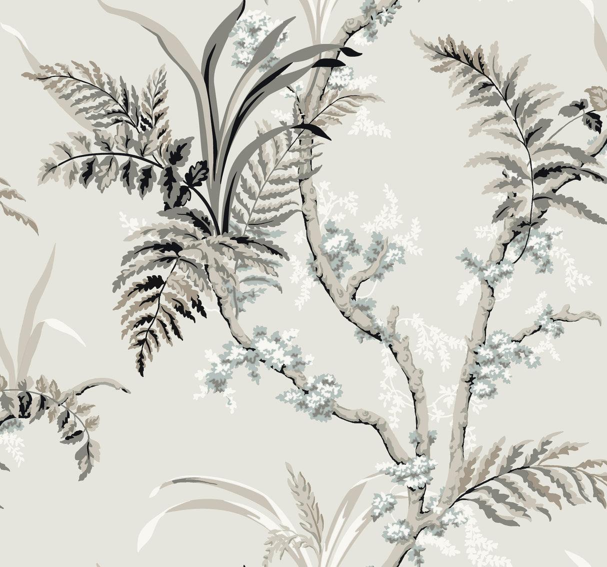 York GR5995 Enchanted Fern Grey & Beige Wallpaper