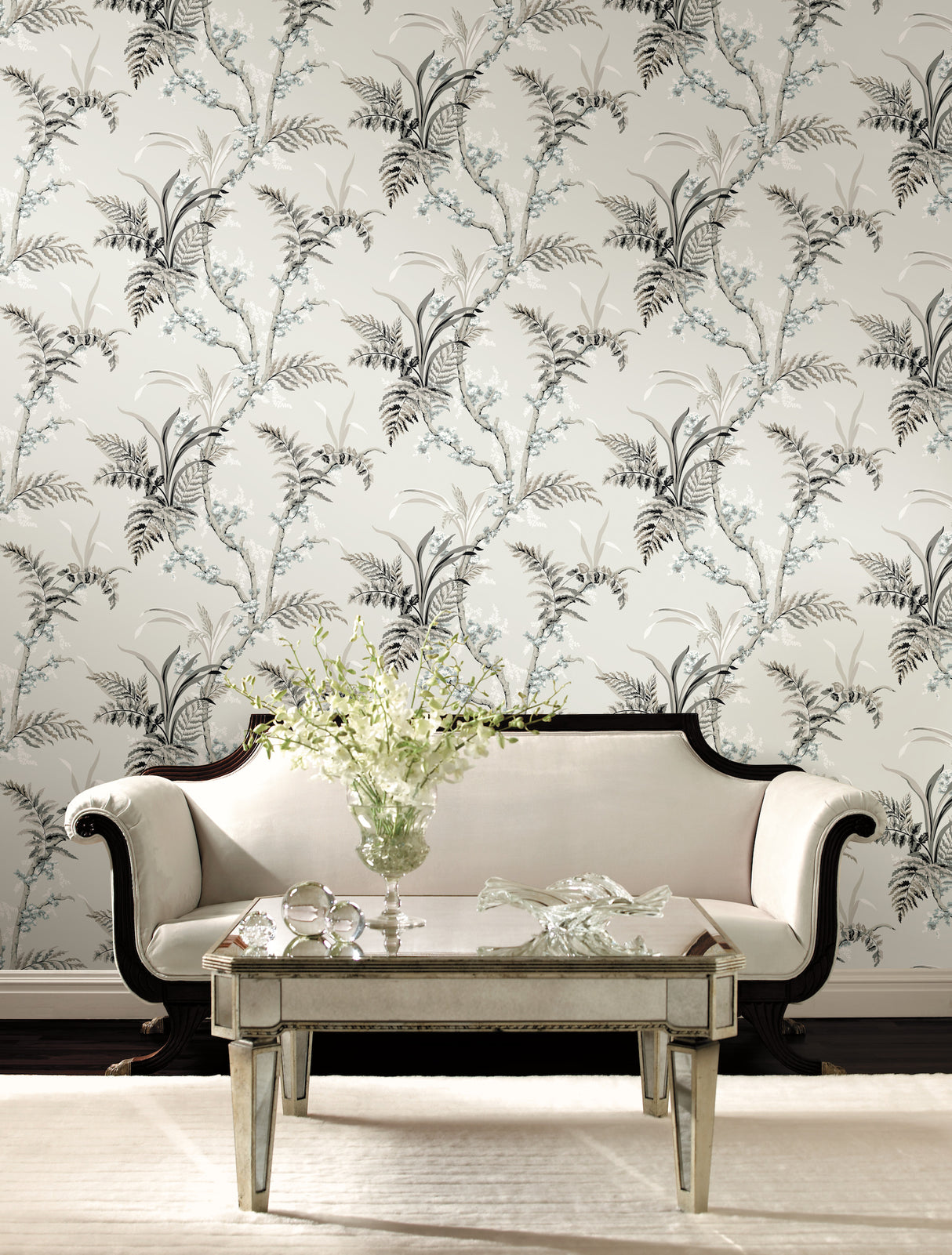 York GR5995 Enchanted Fern Grey & Beige Wallpaper