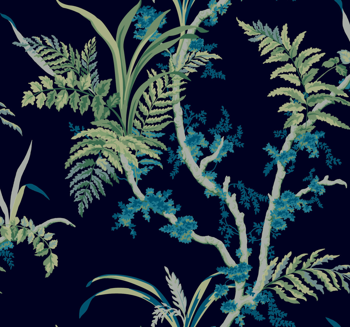 York GR5996 Enchanted Fern Navy & Green Wallpaper