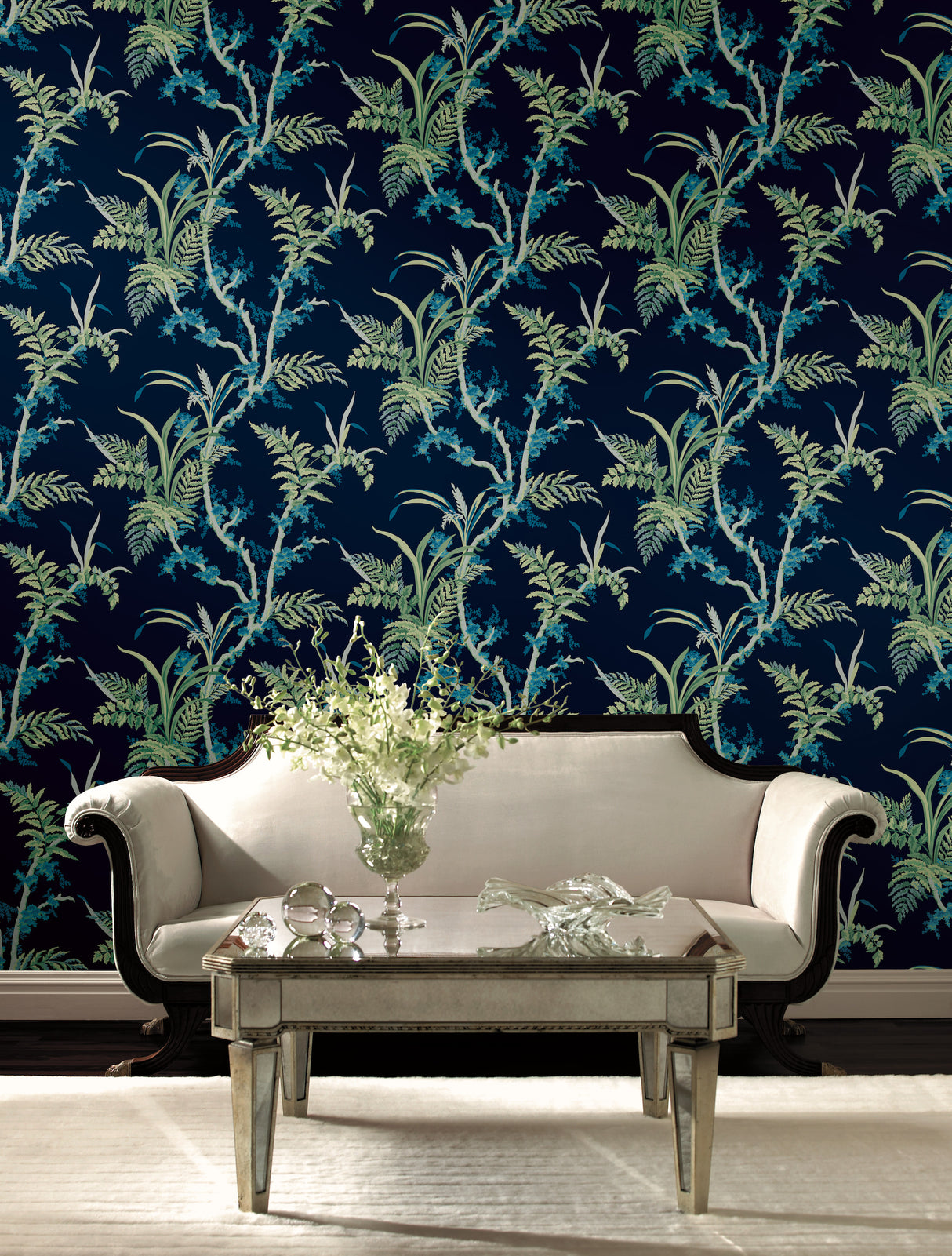York GR5996 Enchanted Fern Navy & Green Wallpaper