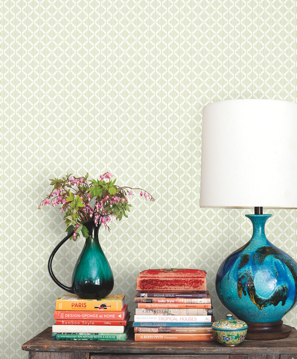 York GR6006 Diamond Gate Green Wallpaper