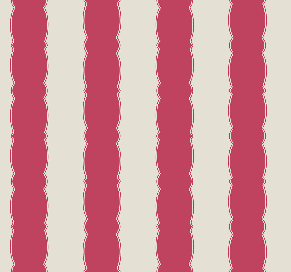 York GR6011 Scalloped Stripe Red Wallpaper