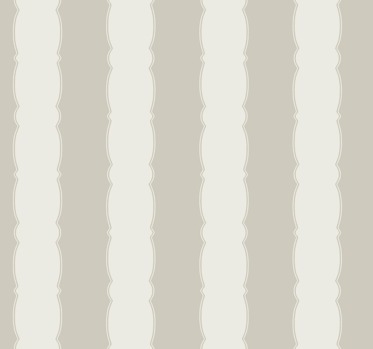 York GR6013 Scalloped Stripe Grey Wallpaper