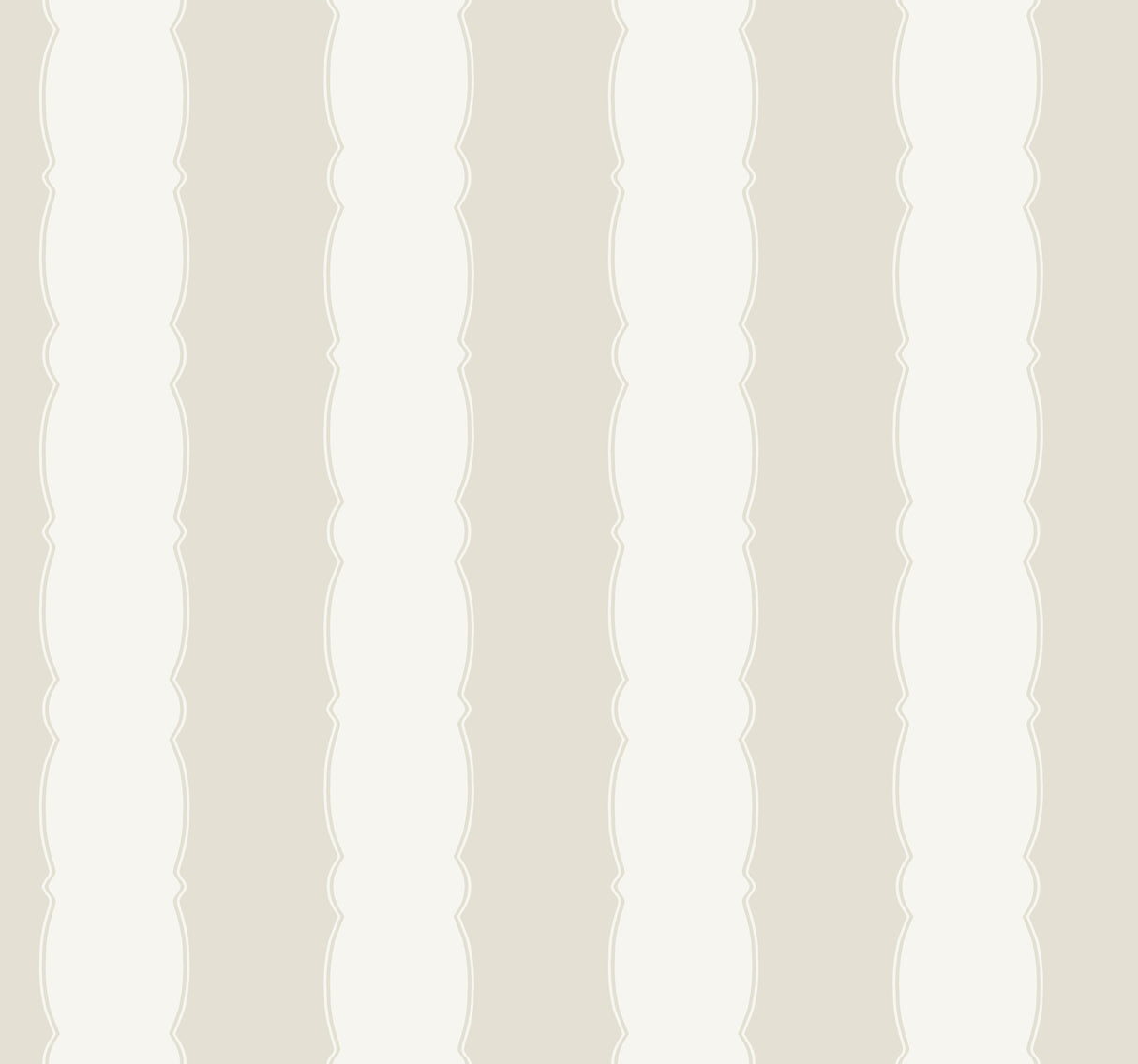 York GR6014 Scalloped Stripe Off White Wallpaper