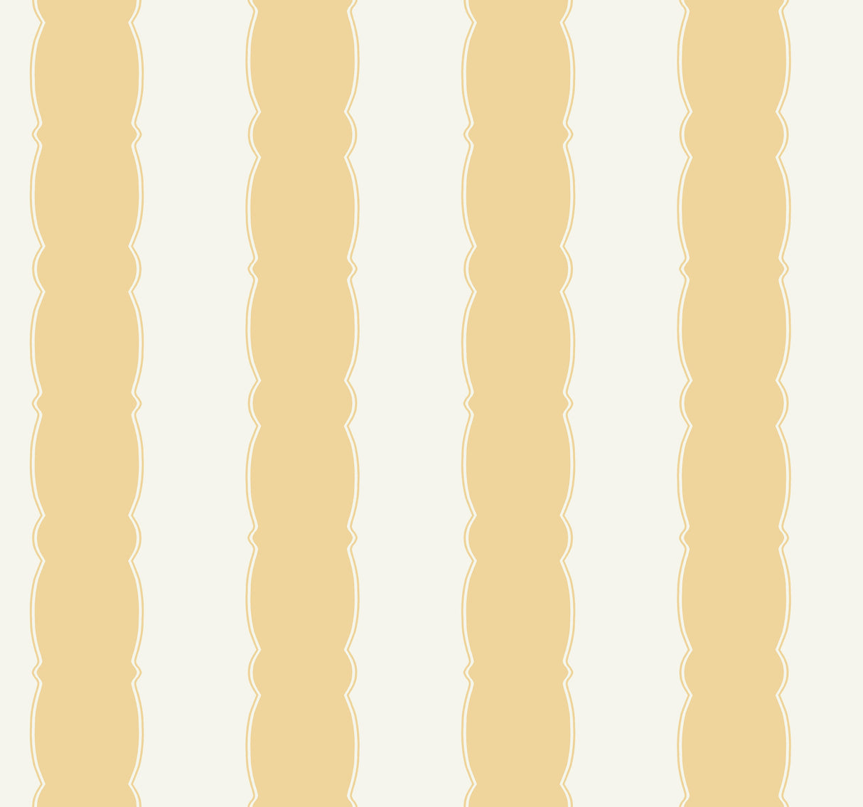 York GR6016 Scalloped Stripe Yellow Wallpaper