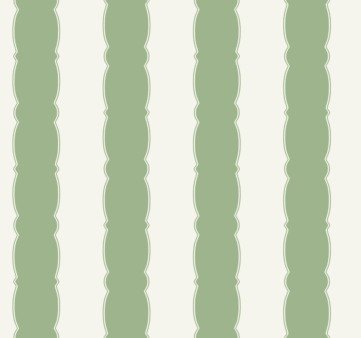 York GR6017 Scalloped Stripe Green Wallpaper