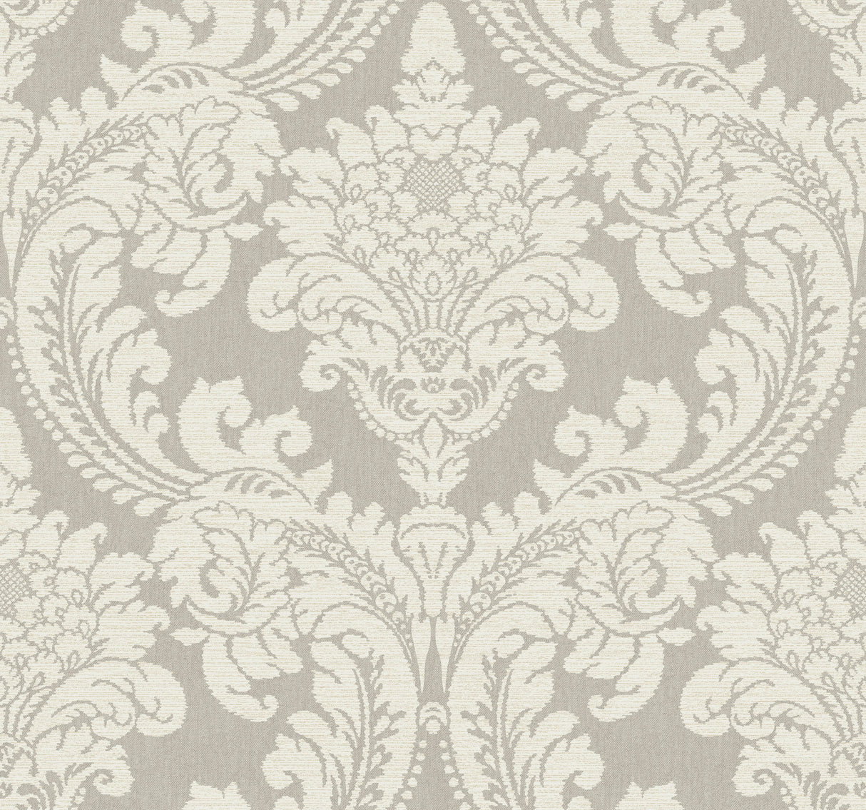 York GR6021 Tapestry Damask Grey Wallpaper